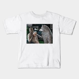 Mummy and Werewolf Happy Hour Drinking Beer Kids T-Shirt